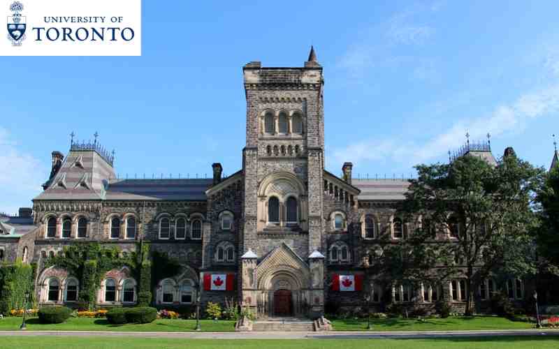 Group of international students smiling on a Canadian university campus