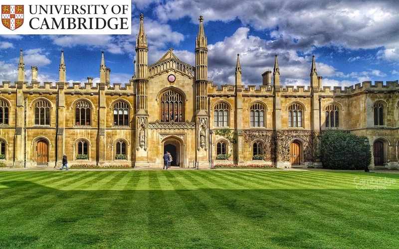 Group of international students smiling on UK university campus