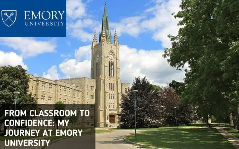 Student walking across Emory University campus, Undergraduate study abroad