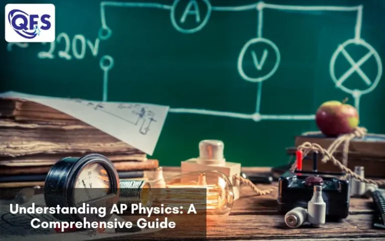 AP Physics guide concept with vintage science instruments and electrical components
