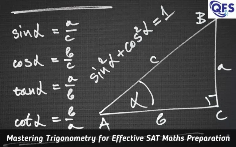 Student mastering trigonometry concepts during SAT Maths Preparation with QFS