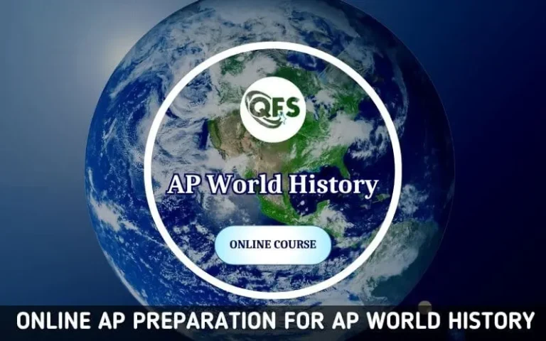 Student studying world history through online AP preparation class by Quest for Success