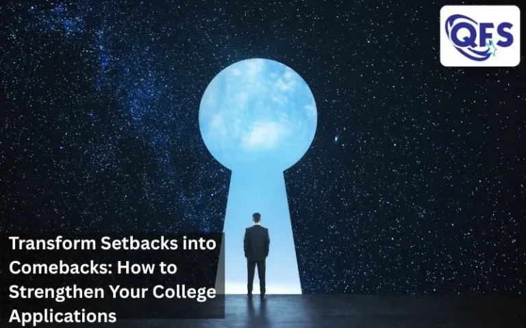 High school student receiving college admissions support while reviewing applications