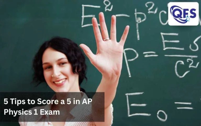 Student studying for AP Physics 1 exam with formulas and notes