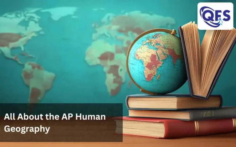 Student studying maps for AP Human Geography advanced placement exam preparation.