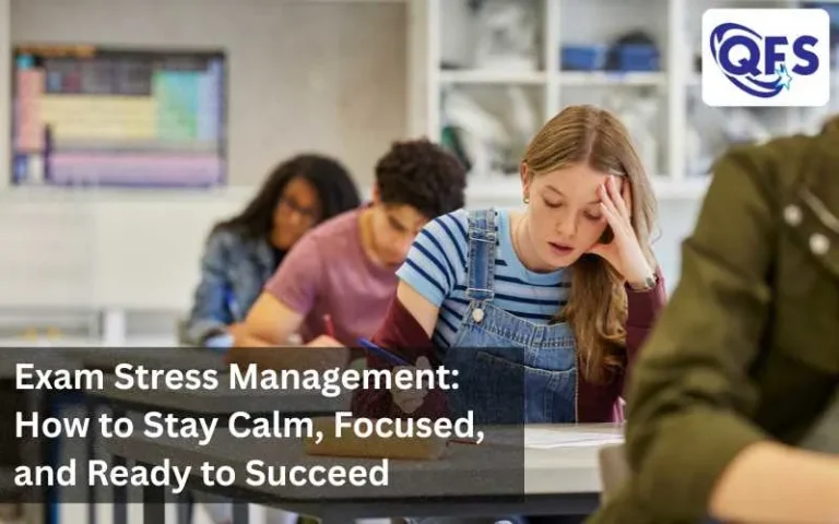 Student practicing exam stress management techniques to stay calm and focused.