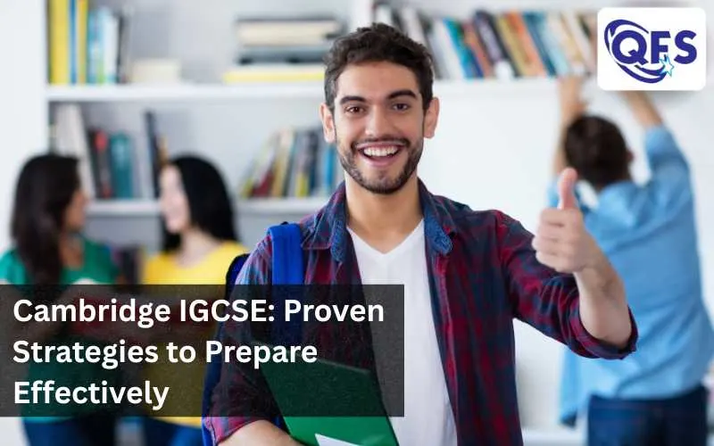 Cambridge IGCSE student preparing with books and notes
