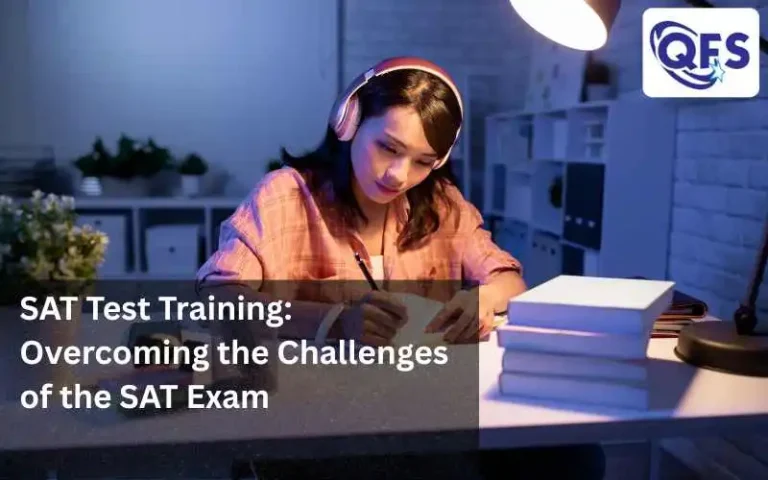 Student focused on SAT Test Training with study materials, preparing for the SAT exam.