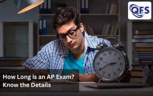 Student preparing for AP Exam and Advanced Placement Test with study materials