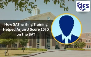 Student mastering sat writing skills during SAT prep at QFS Bangalore