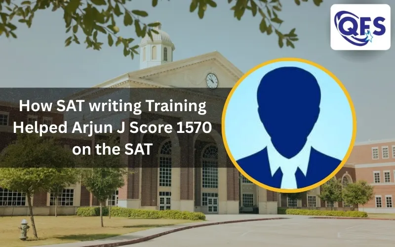 Student mastering sat writing skills during SAT prep at QFS Bangalore