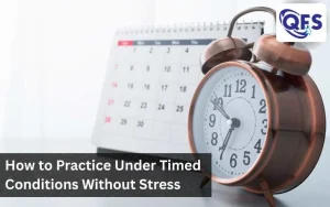 Student practicing under timed conditions without stress