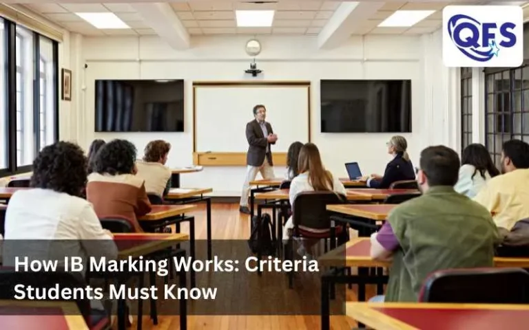 Student reviewing IB marking criteria to understand examiner expectations.