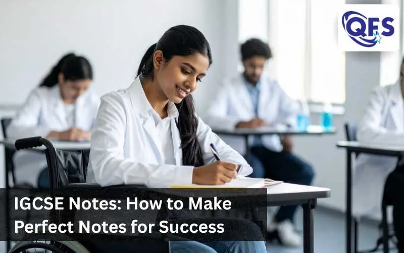 Student preparing organised IGCSE Notes with highlighted points