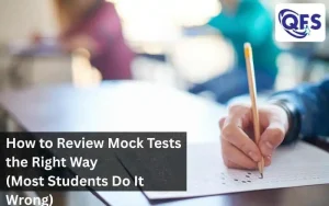 Student reviewing mock test results for aptitude exams