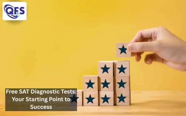 Hand stacking wooden blocks symbolising progress in free SAT diagnostic tests by QFS