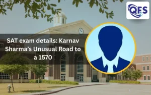 Karnav Sharma celebrating his SAT success with a score of 1570.