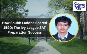 Student celebrating a 1590 SAT score after Ivy League SAT prep at Quest For Success