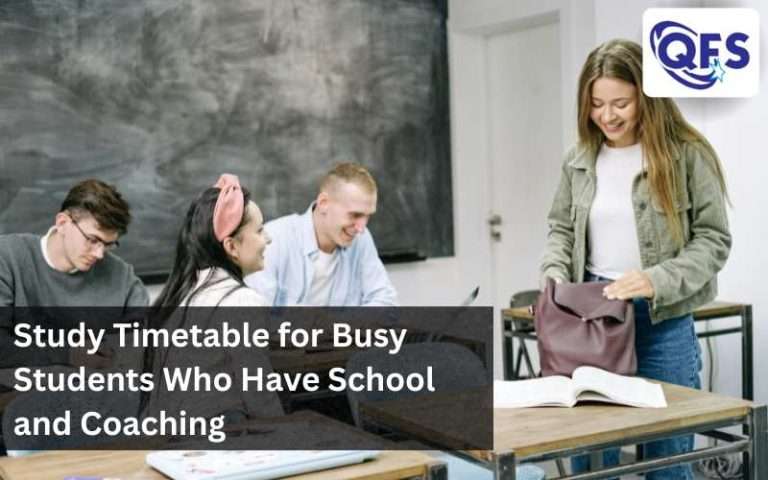 Busy student following a study timetable for school, coaching, & exam preparation