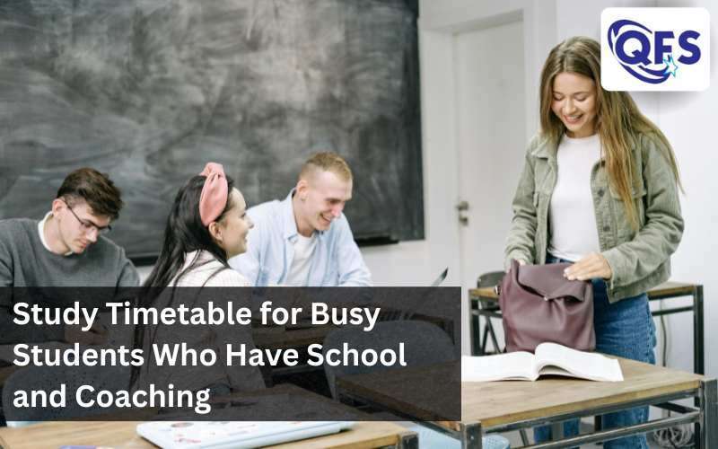 Busy student following a study timetable for school, coaching, & exam preparation