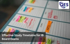 Student planning an IB study timetable for IB board exams.