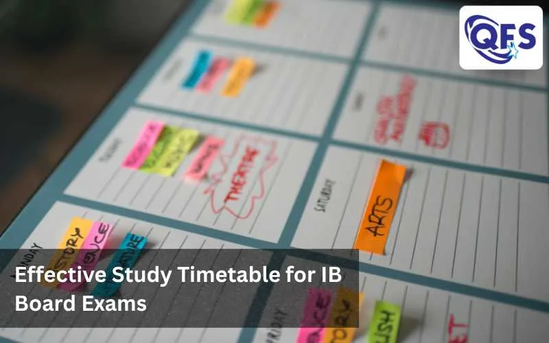 Student planning an IB study timetable for IB board exams.