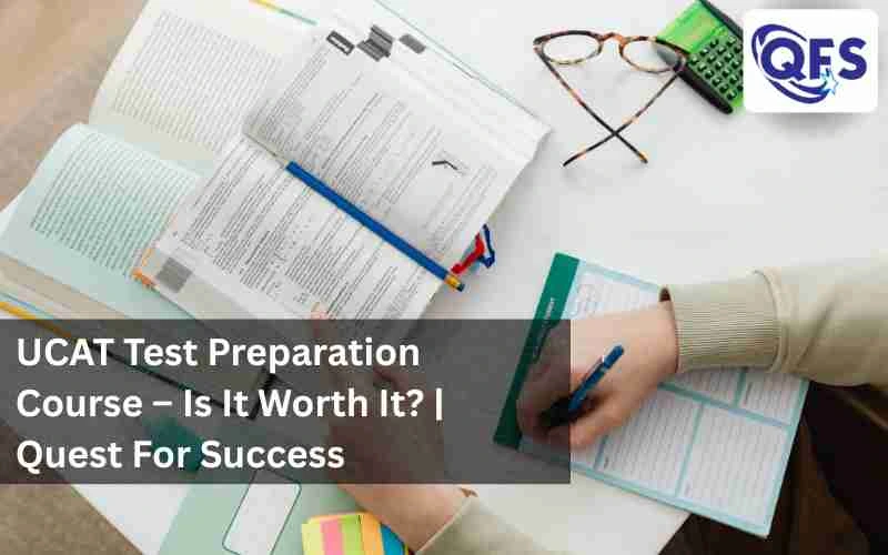 Student studying online for UCAT test preparation course with Quest For Success