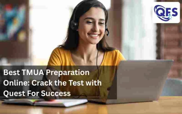 Student preparing for the TMUA exam through an online prep course