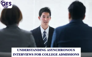 Student preparing for an asynchronous college admissions interview with guidance from QFS.