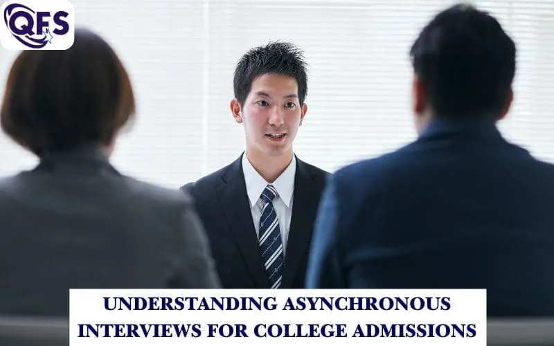 Student preparing for an asynchronous college admissions interview with guidance from QFS.