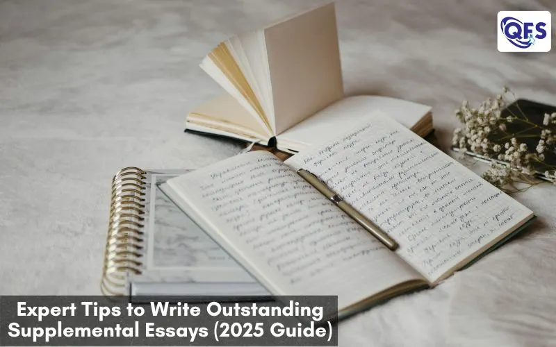 Student preparing supplemental essays for college applications with Quest For Success guidance