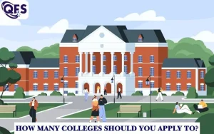 Student reviewing a balanced college application list with guidance from QFS counselors.