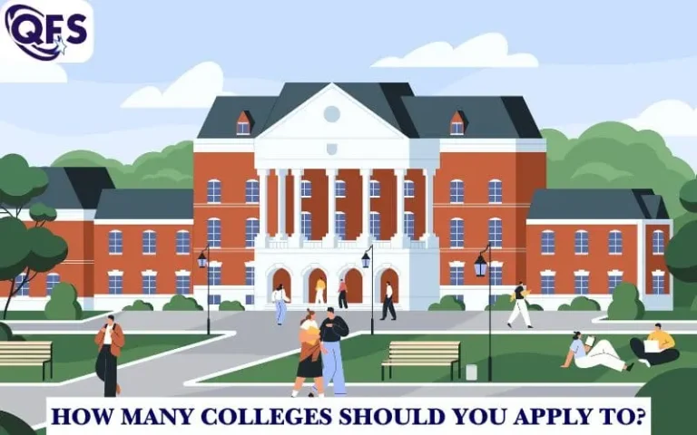 Student reviewing a balanced college application list with guidance from QFS counselors.