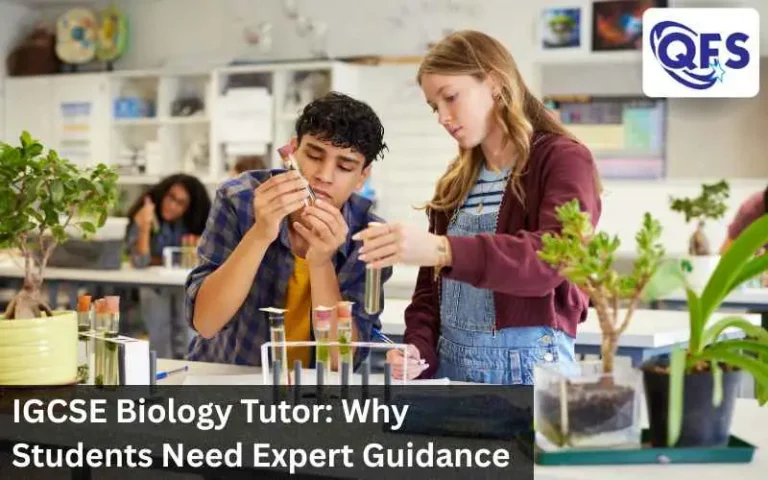 IGCSE Biology Tutor guiding students through biology concepts in a study session