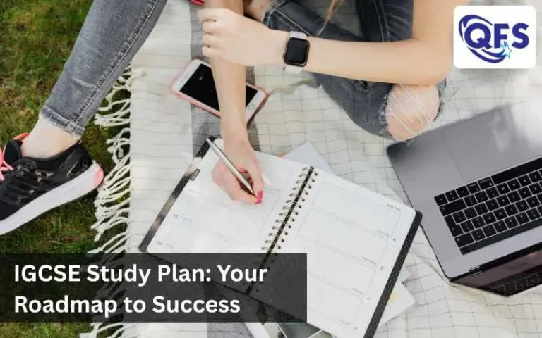 Student following an organised IGCSE Study Plan with books and notes