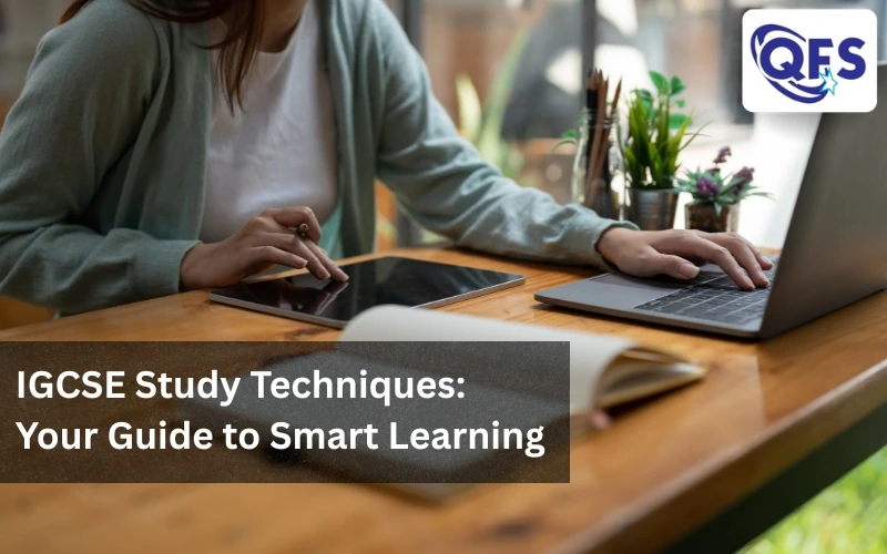 student revising using books, notes, and planning tools