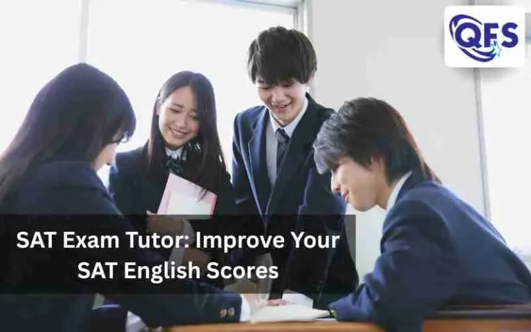 SAT exam tutor teaching a student reading and grammar strategies.