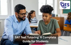 Student participating in online SAT test tutoring session.