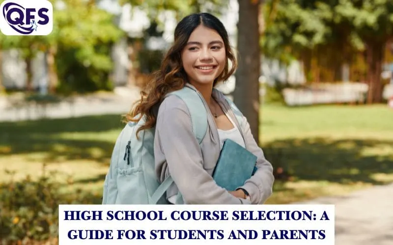 High school student reviewing course options with academic guidance from Quest For Success.