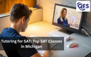 Student attending SAT tutoring class online in Michigan