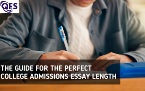 Student writing a College Admissions Essay for university application