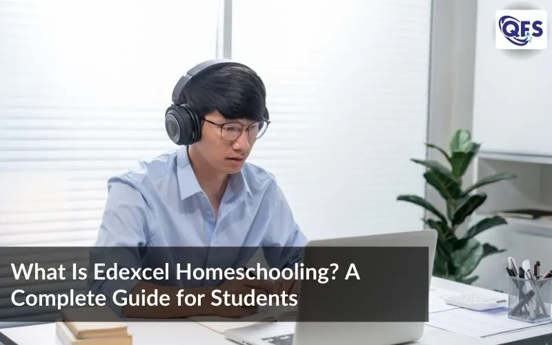 Student attending an Edexcel homeschooling online class with guidance from Quest for Success