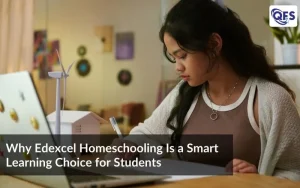 Student studying at home through Edexcel homeschooling with online learning support from Quest for Success