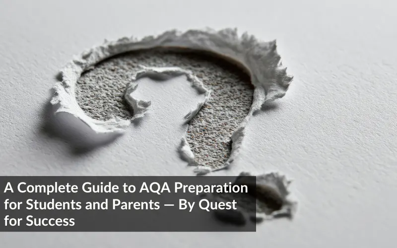 GCSE students studying with AQA preparation materials and past papers at Quest for Success