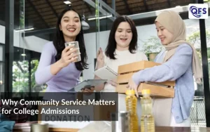 Student volunteering in a community program to strengthen college admissions profile