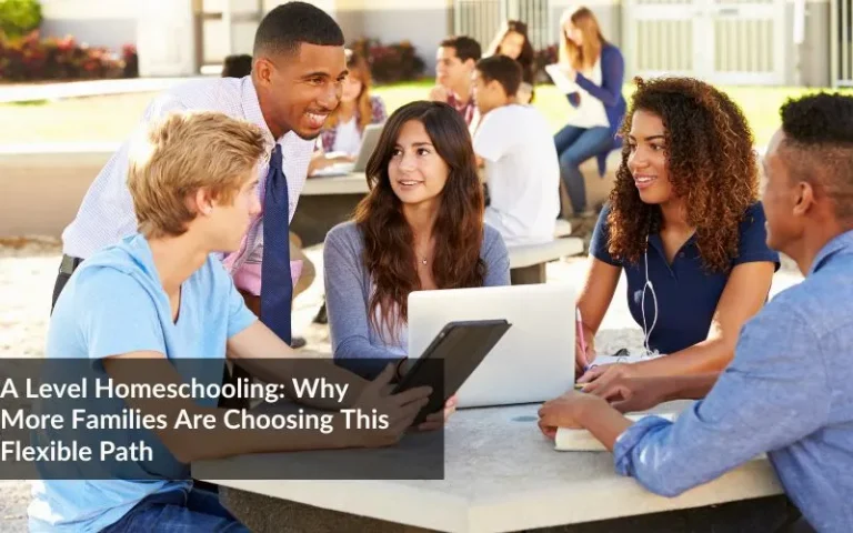 A level homeschooling student studying at home with online learning support from Quest for Success