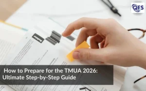 Student taking TMUA computer-based test at Pearson VUE center