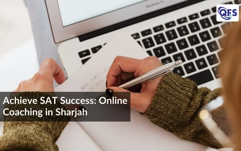 Student studying with laptop for SAT online coaching in Sharjah