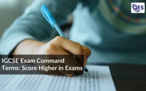 IGCSE exam command terms shown through student answering exam paper