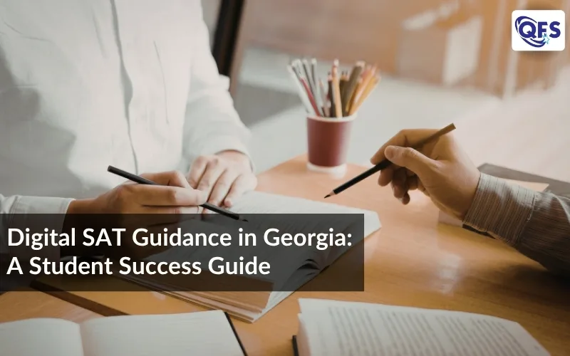 Students studying together for Digital SAT guidance in Georgia